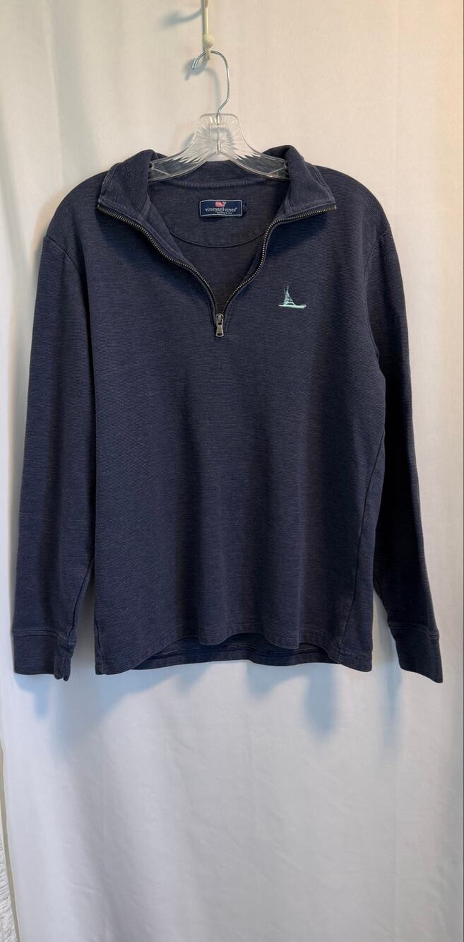 Vineyard Vines Quarter-zip Pull Over with Sailboat Logo On Chest Mens